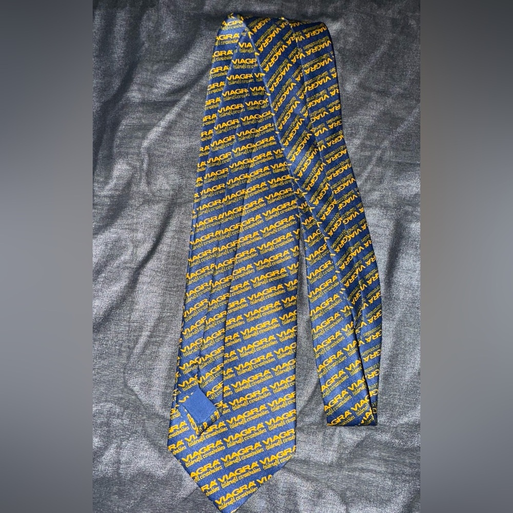 PFIZER Vibrant Blue and Yellow Patterned Tie